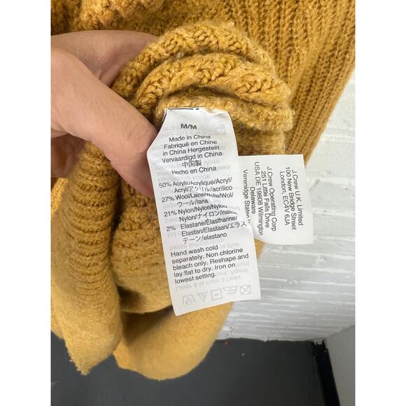 Madewell Women's Ribbed Knit Mercer Oversized Turtleneck Sweater Yellow Size M - Picture 5 of 7